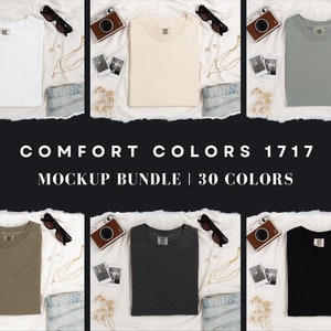 Comfort Colors 1717 Mockup Bundle | Folded T Shirt Mockups | Comfort Colors Mockups | Flatlay Mockups | Folded Luxury Linen Collection