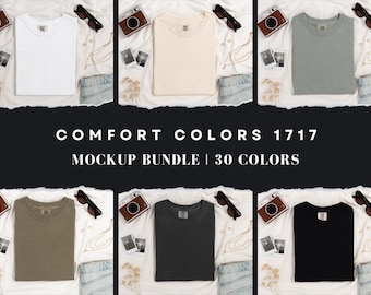 Comfort Colors 1717 Mockup Bundle | Folded T Shirt Mockups | Comfort Colors Mockups | Flatlay Mockups | Folded Luxury Linen Collection