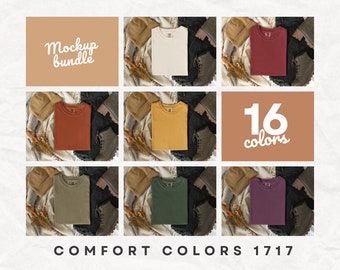 Pacchetto Mockup Fall Comfort Colors 1717 / Mockup di magliette piegate / Mockup Flatlay / Collezione autunnale