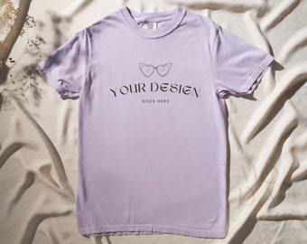 Orchid Comfort Colors 1717 Mockup | T Shirt Mockup | Comfort Colors Mockup | Flatlay Mockup | Soft Shadows Collection