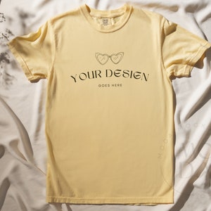 Butter Comfort Colors 1717 Mockup | T Shirt Mockup | Comfort Colors Mockup | Flatlay Mockup | Soft Shadows Collection