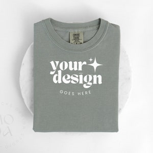 Bay Comfort Colors 1717-mockup | Mockup gevouwen T-shirt | Comfortkleurenmodel | Flatlay-mockup | Uniseks opgevouwen mock-ups