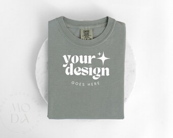 Bay Comfort Colors 1717 Mockup | Folded T Shirt Mock Up | Comfort Colors Mock-up | Flatlay Mockup | Unisex Folded Mock-Ups