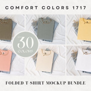 Comfort Colors 1717 Mockup Bundle | Folded T Shirt Mockups | Comfort Colors Mockups | Flatlay Mockups | Styled Folded Collection