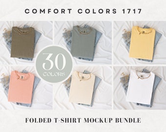 Comfort Colors 1717 Mockup Bundle | Folded T Shirt Mockups | Comfort Colors Mockups | Flatlay Mockups | Styled Folded Collection