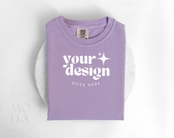 Orchid Comfort Colors 1717 Mockup | Folded T Shirt Mock Up | Comfort Colors Mock-up | Flatlay Mockup | Unisex Folded Mock-Ups