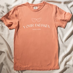 Terracotta Comfort Colors 1717 Mockup | T Shirt Mockup | Comfort Colors Mockup | Flatlay Mockup | Soft Shadows Collection