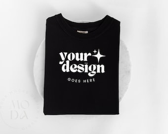 Black Comfort Colors 1717 Mockup | Folded T Shirt Mock Up | Comfort Colors Mock-up | Flatlay Mockup | Unisex Folded Mock-Ups