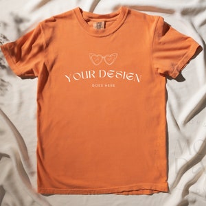 Melon Comfort Colors 1717 Mockup | T Shirt Mockup | Comfort Colors Mockup | Flatlay Mockup | Soft Shadows Collection