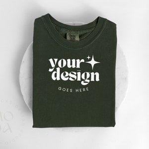 Hennep Comfort Kleuren 1717 Mockup | Opgevouwen T-shirt Mock Up | Comfortkleurenmodel | Flatlay-mockup | Unisex-gevouwen mockups