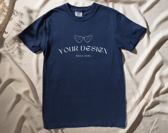 True Navy Comfort Colors 1717 Mockup | T Shirt Mockup | Comfort Colors Mockup | Flatlay Mockup | Soft Shadows Collection