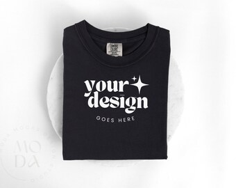 Graphite Comfort Colors 1717 Mockup | Folded T Shirt Mock Up | Comfort Colors Mock-up | Flatlay Mockup | Unisex Folded Mock-Ups