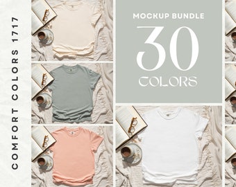 Comfort Colors 1717 Mockup Bundle | T Shirt Mockups | Comfort Colors Mockups | Flatlay Mockups | Cozy Corner Collection