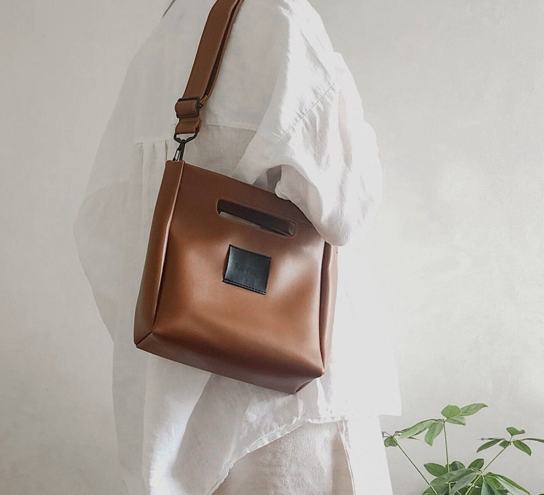 Brown Crossbody Minimal Compact Mini Shoulder Bag, Designer Handbag ...