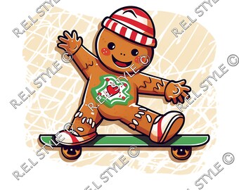 Funny Retro Gingerbread Boy T-Shirt Design | Digital PNG File for Kids' Shirts
