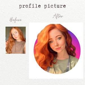 Personalized Selfie Portrait Drawing - Hand-drawn Cartoon Digital Art, Digital Download