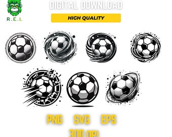 Football Clipart SVG PNG - Soccer Ball for Cricut - Sports Design, Digital Download