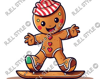 Funny Retro Gingerbread Boy T-Shirt Design | Digital PNG File for Kids' Shirts
