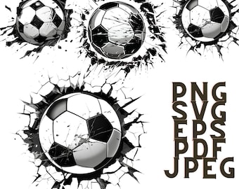 Football Clipart SVG PNG - Soccer Ball for Cricut - Sports Design, Digital Download