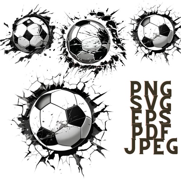 Fußball Clipart SVG PNG - Fußball für Cricut - Sport Design, digitaler Download