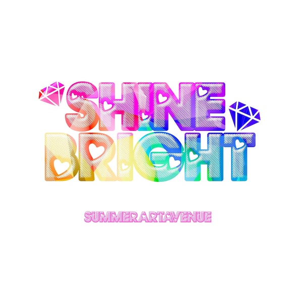 Shine Bright Diamond PNG, Rainbow Diamond PNG Digital Download For T Shirt, Mug, Template, Planner, Website, Sticker, Sublimation Design