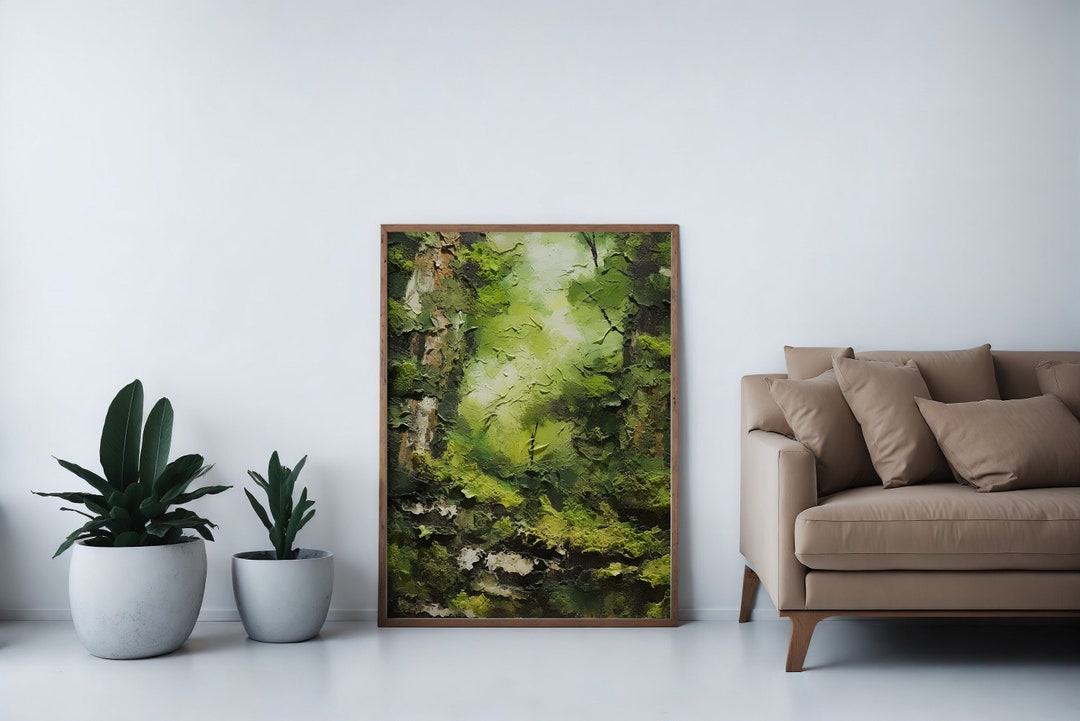 Forest Green Wall Art Moss Green Wall Art Green Poster Etsy