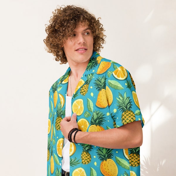 Hawaiian shirt for men women unisex tropical shirt aloha wear beach vacation shirt tommy vercetti shirt pineapple summer holiday party shirt