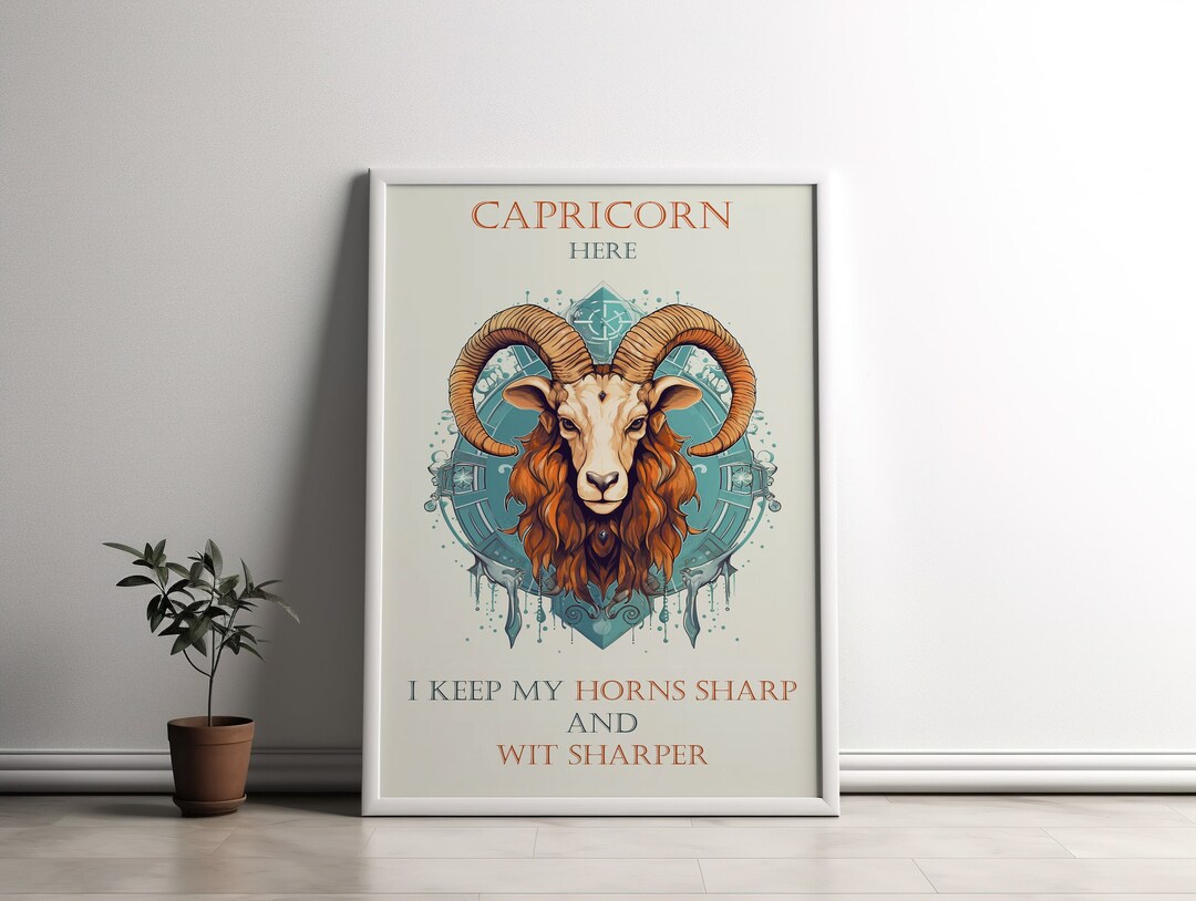 Capricorn Poster Capricorn Wall Art Zodiac Wall Art Capricorn Print