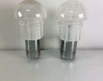 Set of 2 Mid-century Murano Glass and Metal Wall Lamps, 1960s