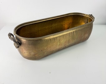 Large oval Italian brass planter, 1950s