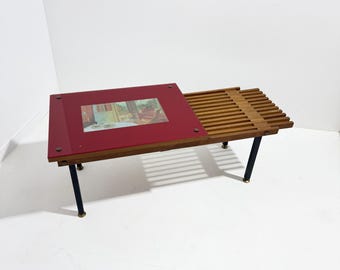 Mid-century Modern slatted bench/coffee table in the style of George Nelson, 1960