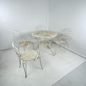 5-piece wrought iron garden set, 1960s