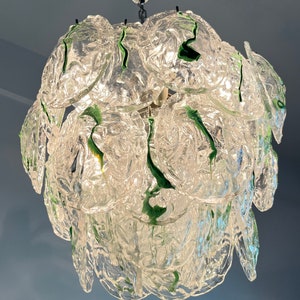 Vintage 6-light chandelier in Murano glass, Vistosi, Italy, 1960s