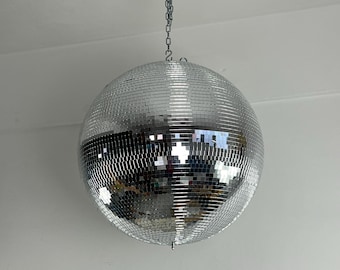 Large professional Disco Ball Mosaic mirror with rotor, 1980s, diameter 50 cm