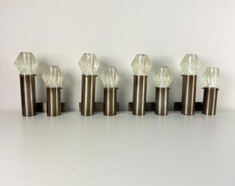 Set of 4 2-light wall lamps, made in Italy, 1970s