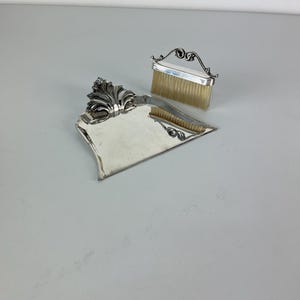 Crumb collector and brush in 800 silver, Made in Italy, 1980s