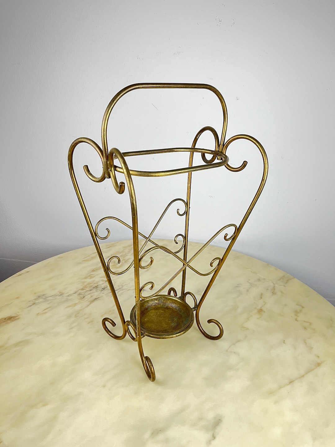 Antique Italian Brass Umbrella Stand 1950s Etsy UK