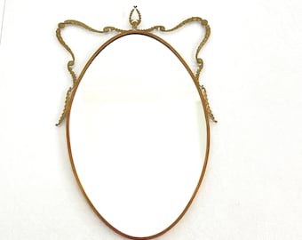 Mid-Century Italian Brass Mirror, 1950s