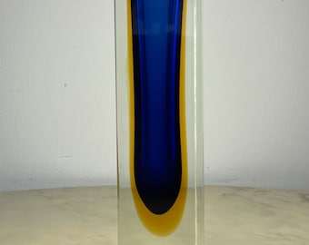 Submerged Murano glass vase, 30 cm high, attributed to Flavio Poli, Italy, 1970s