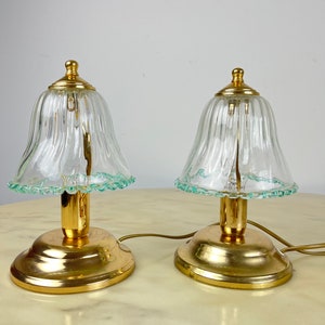 Pair of Murano glass bedside lamps, Vintage, 1980s