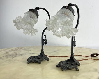 ペアヴィンテージアールデコライトマッシュルームシェイプテーブル 