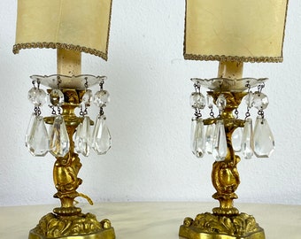 Set of 2 bedside lamps attributed to Maison Bagués, France, 1950s