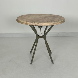 Iron coffee table with marble top, Made in Italy 1960s