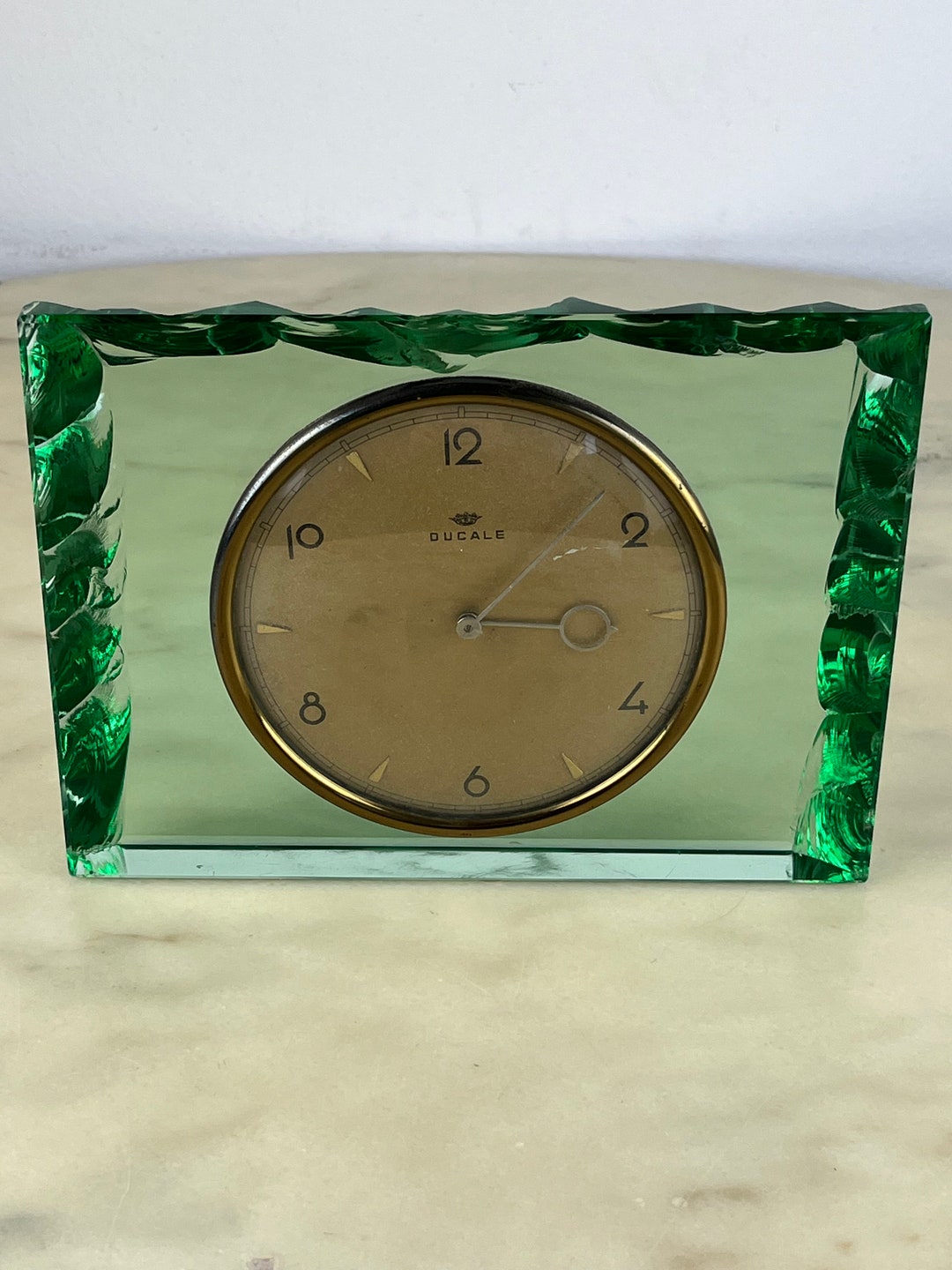 Mid-century Murano Glass Table Clock Attributed to Max Ingrand for ...