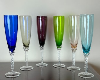 ムラーノガラスグラス6個セット、クリスタルT、ヴィンテージ - Etsy 日本