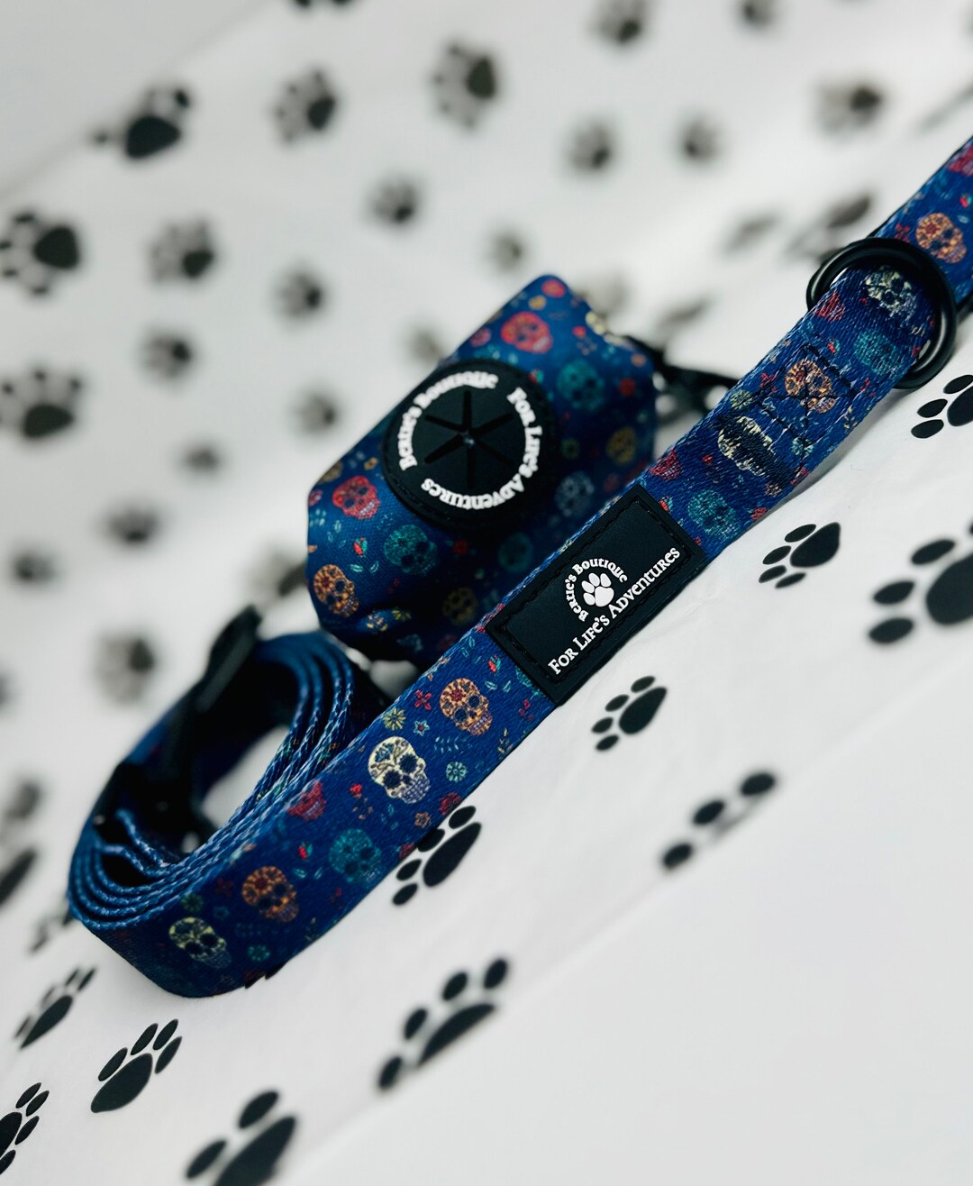 Berties Boutique Dog Lead and Poop/treat Bag Skull Print Etsy