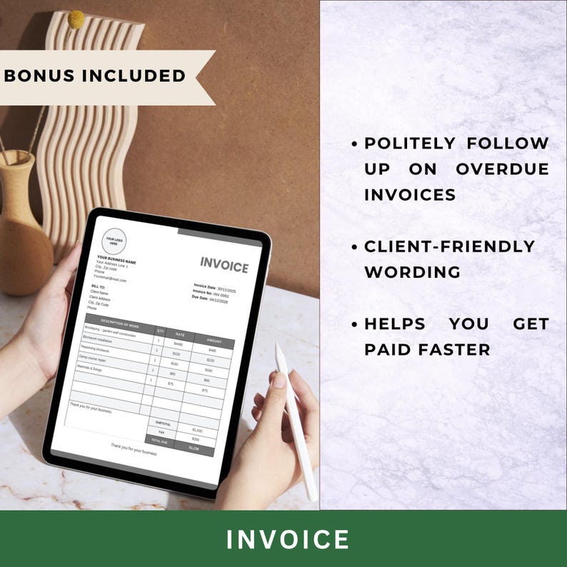 Bricklayer Invoice Template | Builder Invoice | Editable PDF & Canva ...