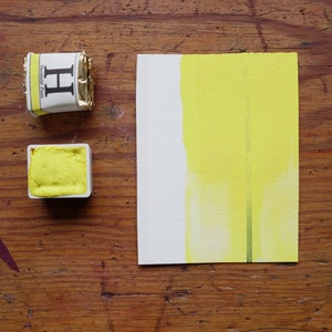 Handmade Gouache Paint Bismuth Vanadate Yellow Opaque Watercolor