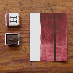 Handmade Gouache Paint Perylene Maroon Opaque Watercolor