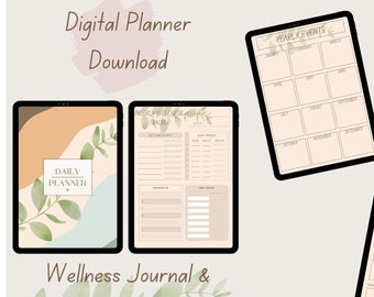 Digitaler Planer, GoodNotes Planner, Daily Planner, Wellness Journal, Digital Journal, Undatierter Planner